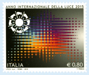 Francobollo commemorativo emesso da Poste Italiane per l'Anno Internazionale della Luce
